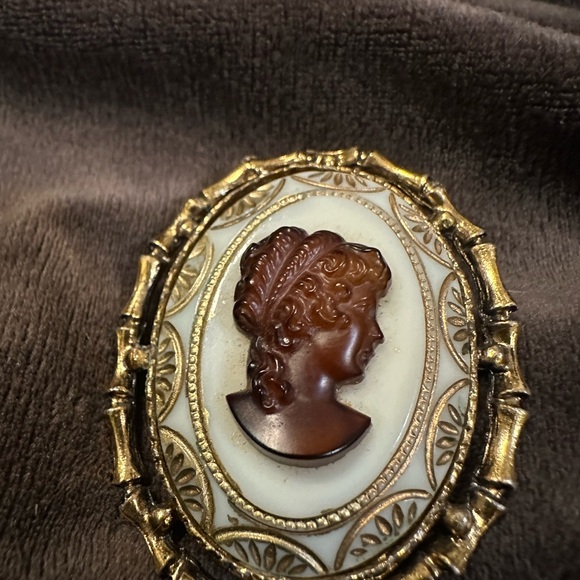 Vintage Cameo Brooch with Gold-toned Frame - Picture 7 of 7